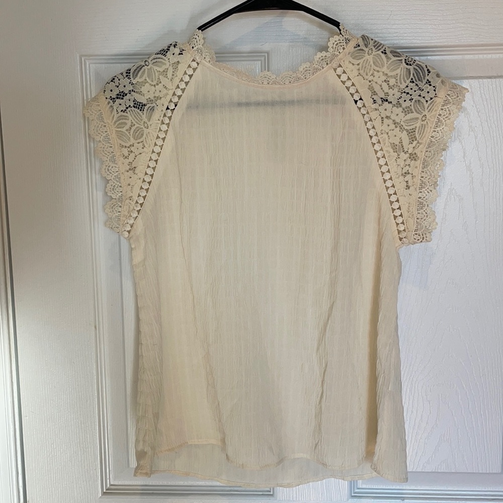 Cream lace top